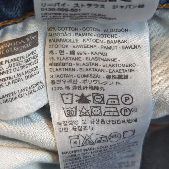 Levi's 513 Cutoff Blue Denim Jean shorts Womens W32 Distressed Frayed Hem - Picture 9 of 14